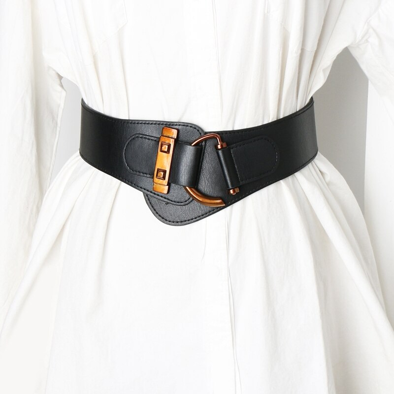 Women's Spandex Elastic Waist Buckle Closure Cummerbund Belts