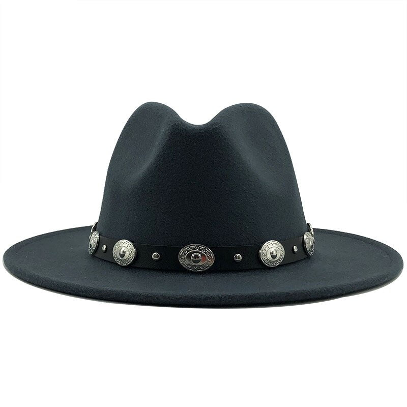 Women's Wool Rivet Ribbon Pattern Casual Wear Elegant Trendy Hat