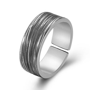 Men's 100% 925 Sterling Silver Round Pattern Classic Elegant Ring