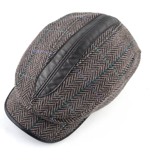 Men's Wool Knitted Pattern Casual Wear Flat Winter Warm Cap