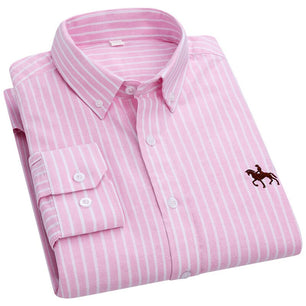 Men's 100% Cotton Full Sleeves Striped Pattern Formal Shirt