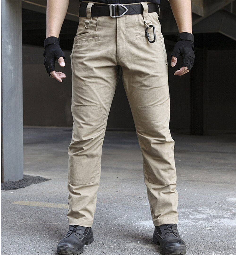 Men's Polyester Mid Waist Full Length Zipper Fly Plain Pants