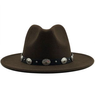 Women's Wool Rivet Ribbon Pattern Casual Wear Elegant Trendy Hat