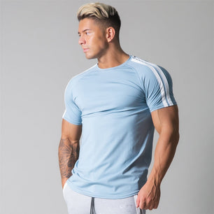 Men's Cotton Short Sleeves Gym Fitness Running Workout T-Shirt