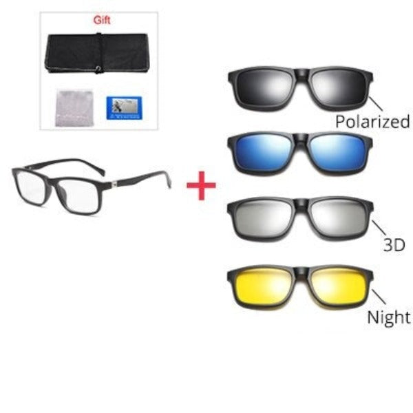 Kid's Acetate Frame TAC Lens Magnetic Clip On Optic Sunglasses