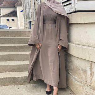 Women's Arabian Polyester Full Sleeve Plain Casual Long Abaya