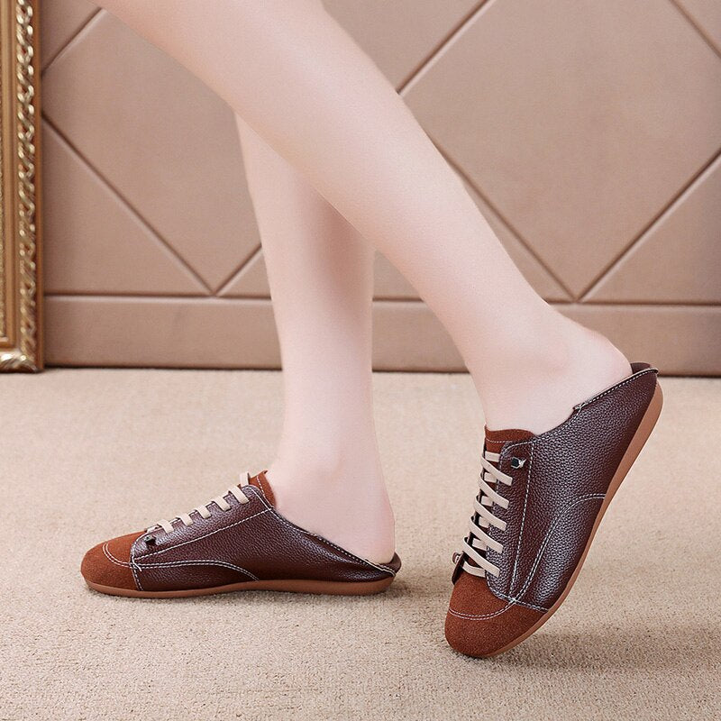 Women's Round Toe PU Slip-On Closure Mixed Colors Trendy Shoes