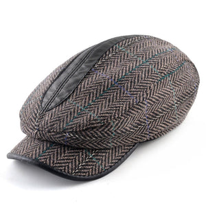 Men's Wool Knitted Pattern Casual Wear Flat Winter Warm Cap