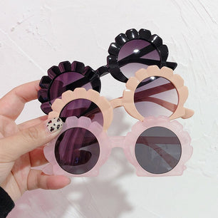 Kid's Resin Frame Outdoor Round Pattern Trendy UV400 Sunglasses