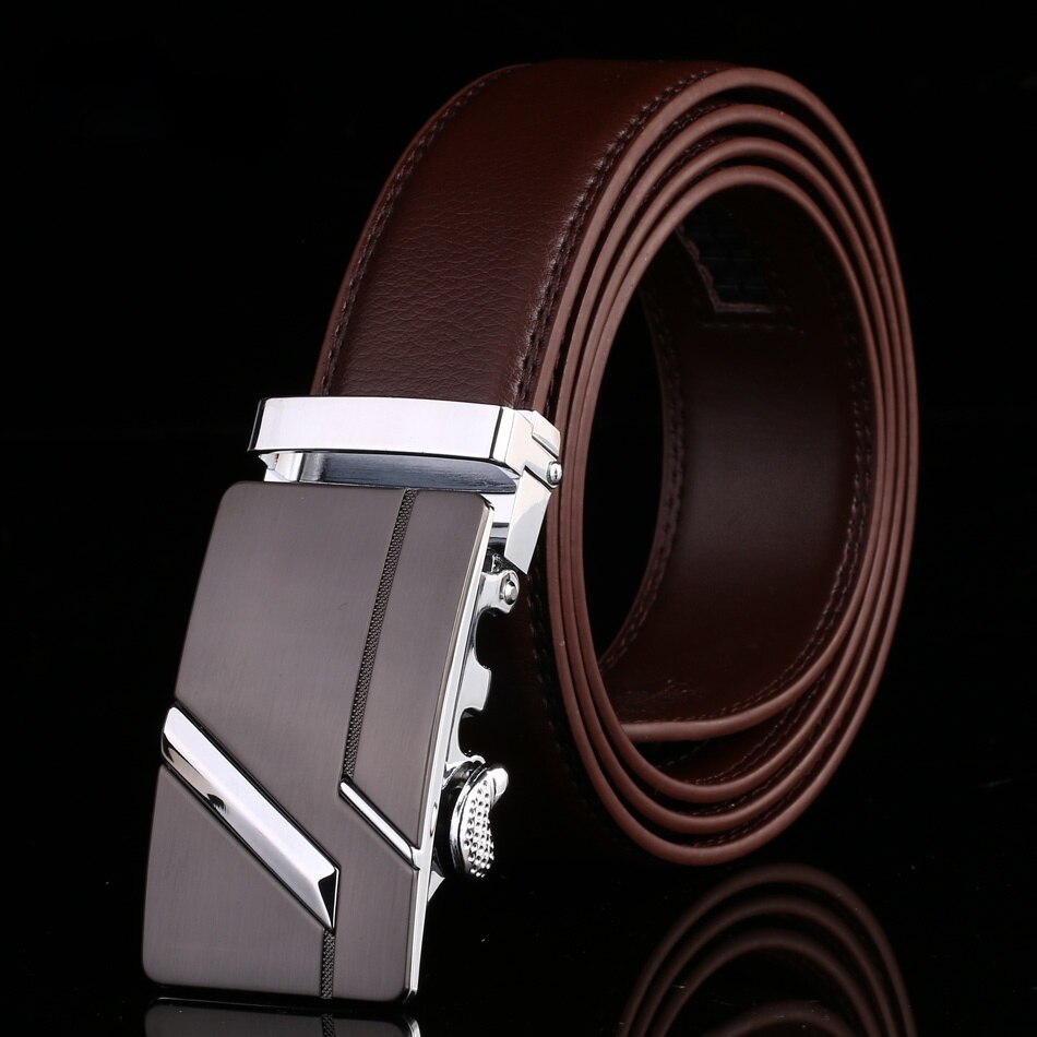 Men's Cowskin Automatic Metal Buckle Luxury Solid Strap Belt