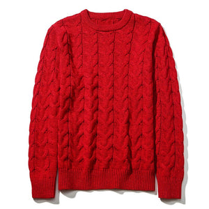 Men's O-Neck Cotton Full Sleeve Pullovers Knitted Winter Sweater