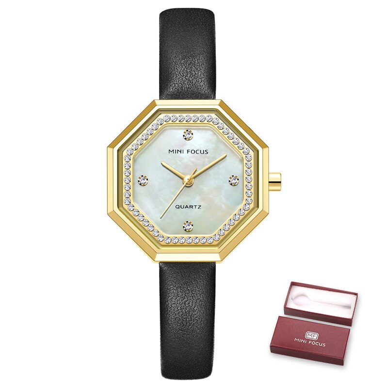 Women's Genuine Leather Shock Resistant Waterproof Wrist Watch