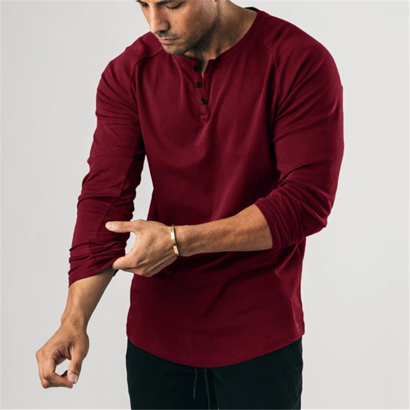 Men's Cotton Full Sleeve Quick Dry Gym Wear Solid Pattern Shirt
