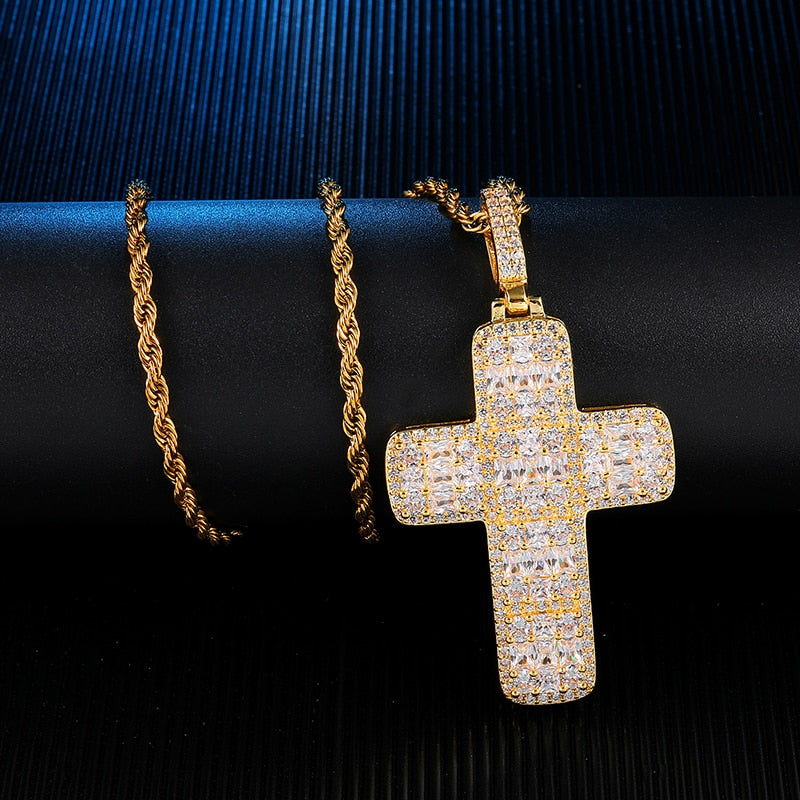 Men's Copper Cubic Zircon Link Chain Trendy Hip Hop Necklace