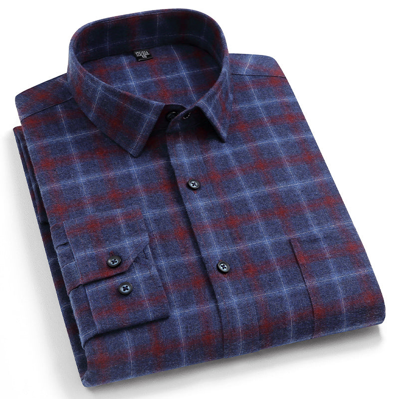 Men's 100% Cotton Turn-Down Collar Single Breasted Casual Shirt