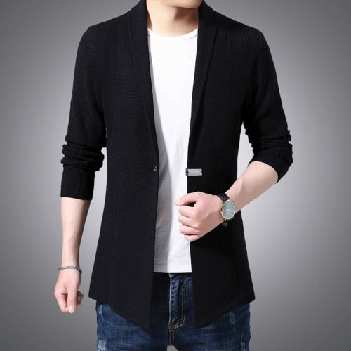 Men's Polyester Turn-Down Full Sleeves Casual Wear Solid Coats