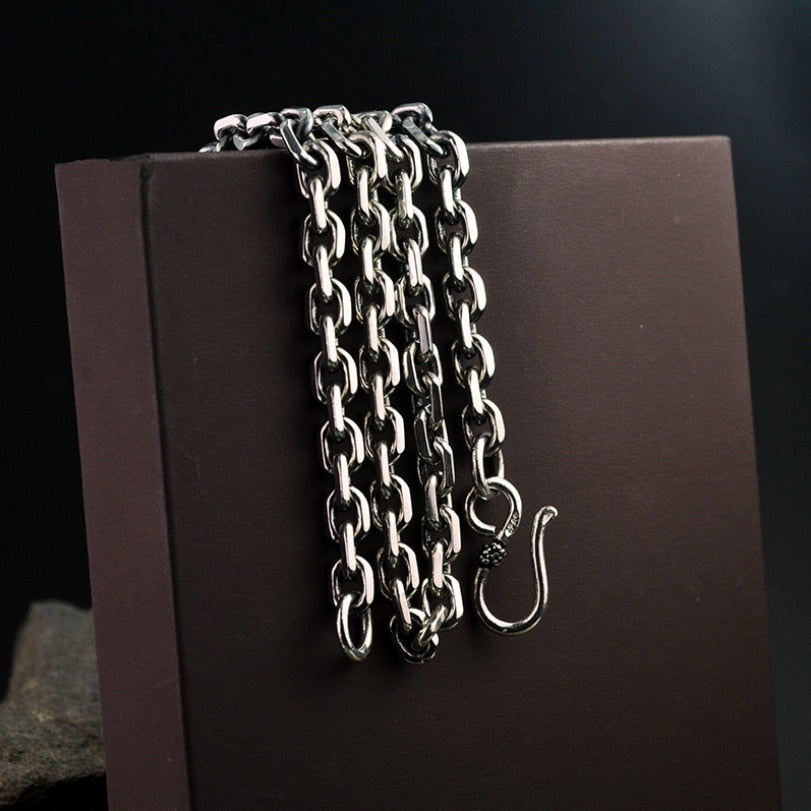 Men's 100% 925 Sterling Silver Classic Round Link Chain Necklace