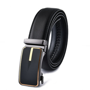 Men's Cowskin Automatic Metal Buckle Luxury Solid Pattern Belt