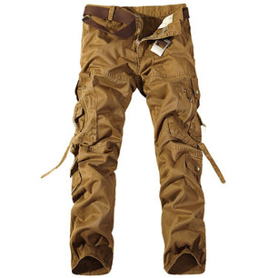 Men's Polyester Full Length Multi-Pocket Zipper Fly Casual Pants