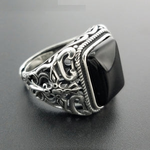 Men's 100% 925 Silver Geometric Pattern Classic Elegant Ring