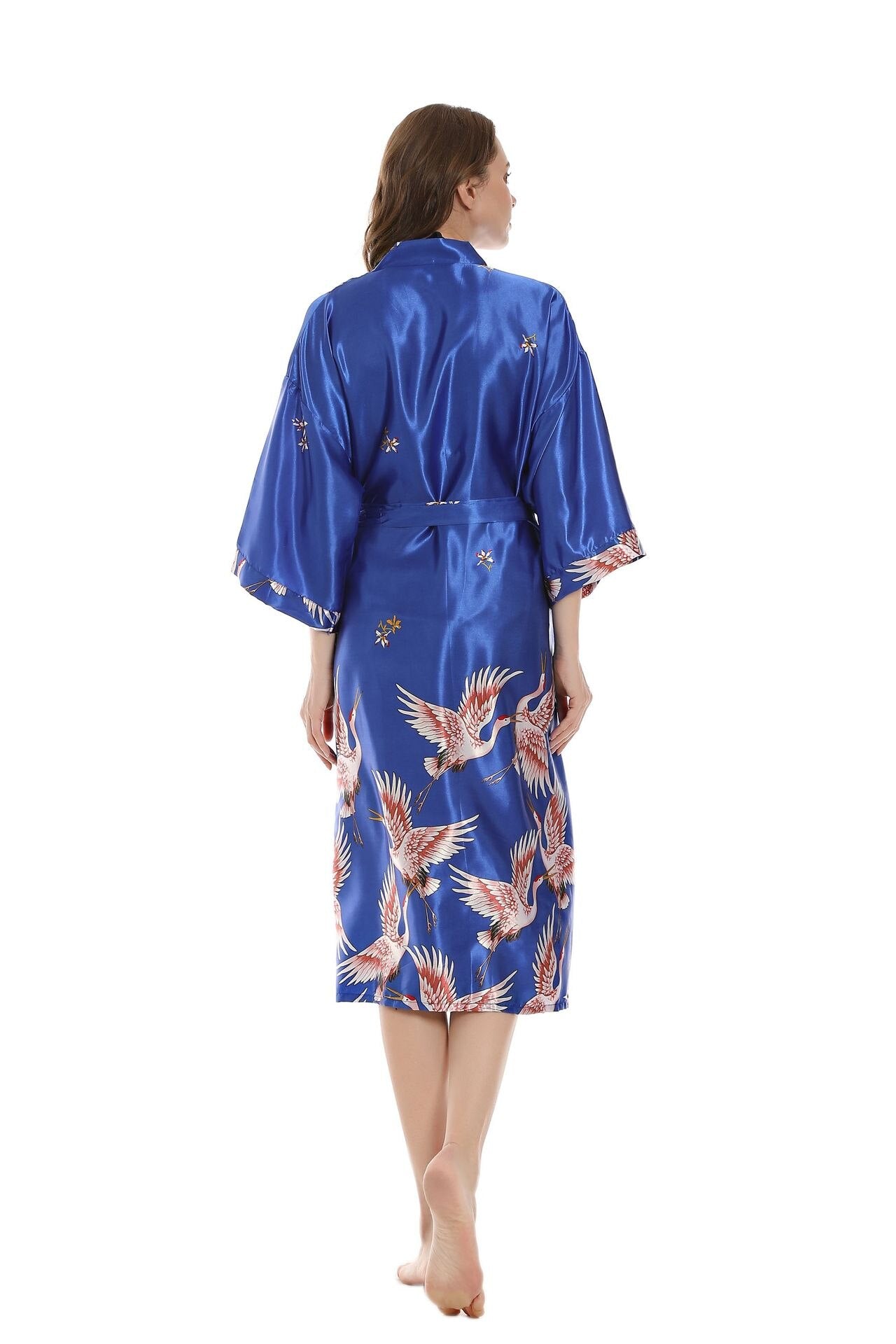 Women's Polyester Short Sleeve Printed Pattern Nightwear Robe