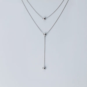 Women's 925 Sterling Silver Link Chain Ball Pendant Necklace