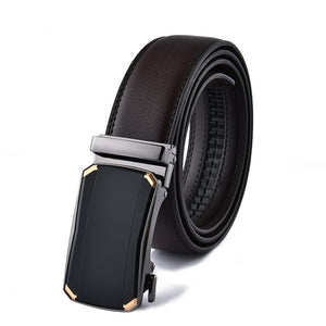 Men's Cowskin Automatic Metal Buckle Luxury Solid Pattern Belt