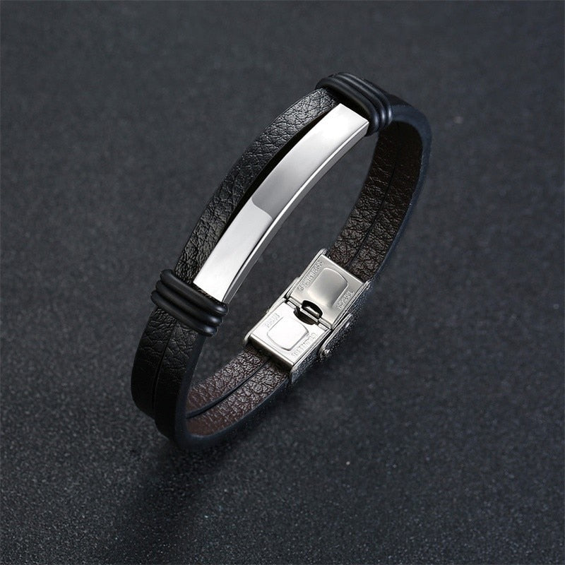 Men's Stainless Steel Link Chain Toggle-Clasps Round Bracelets