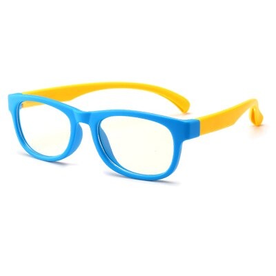 Kid's Acetate Frame Polycarbonate Lens Anti-Blue Oval Glasses