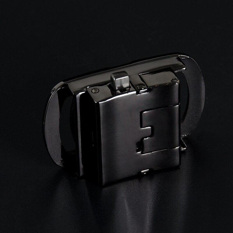 Men's Genuine Leather Automatic Metal Buckle Trendy Solid Belt