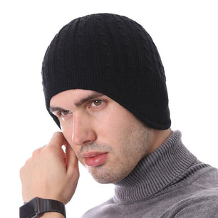 Men's Acrylic Knitted Striped Pattern Casual Skullies Winter Cap