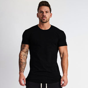 Men's O-Neck Short Sleeves Quick Dry Compression Gym Wear Shirt