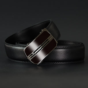 Men's Cowskin Automatic Buckle Closure Casual Wear Plain Belts