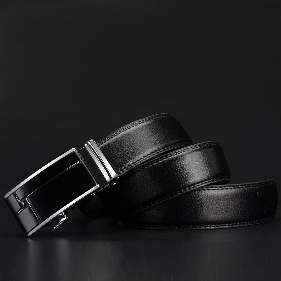 Men's Cowskin Automatic Metal Buckle Closure Casual Wear Belts