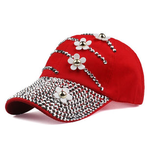 Women's Cotton Adjustable Strap Sun Protection Floral Baseball Cap