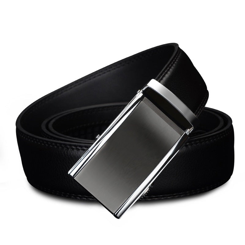 Men's Cowskin Automatic Buckle Closure Luxury Casual Wear Belts