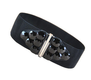 Women's PU Buckle Closure Elastic Waist Elegant Trendy Belts