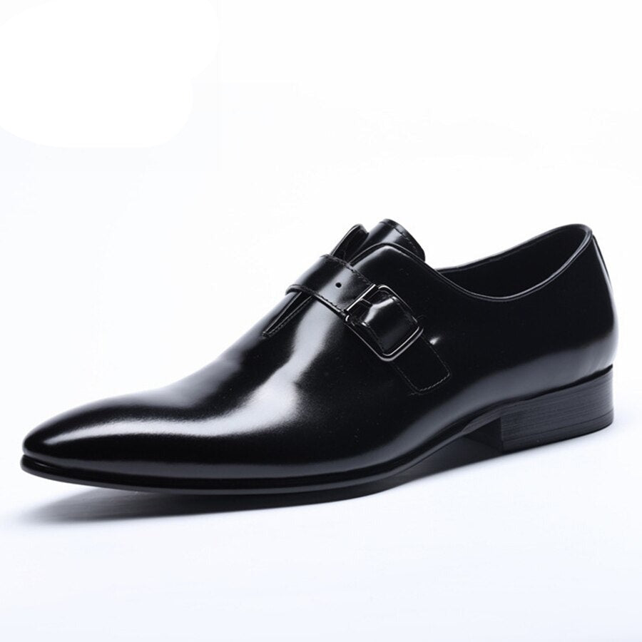 Men's Genuine Leather Pointed Toe Slip-On Closure Vintage Shoes