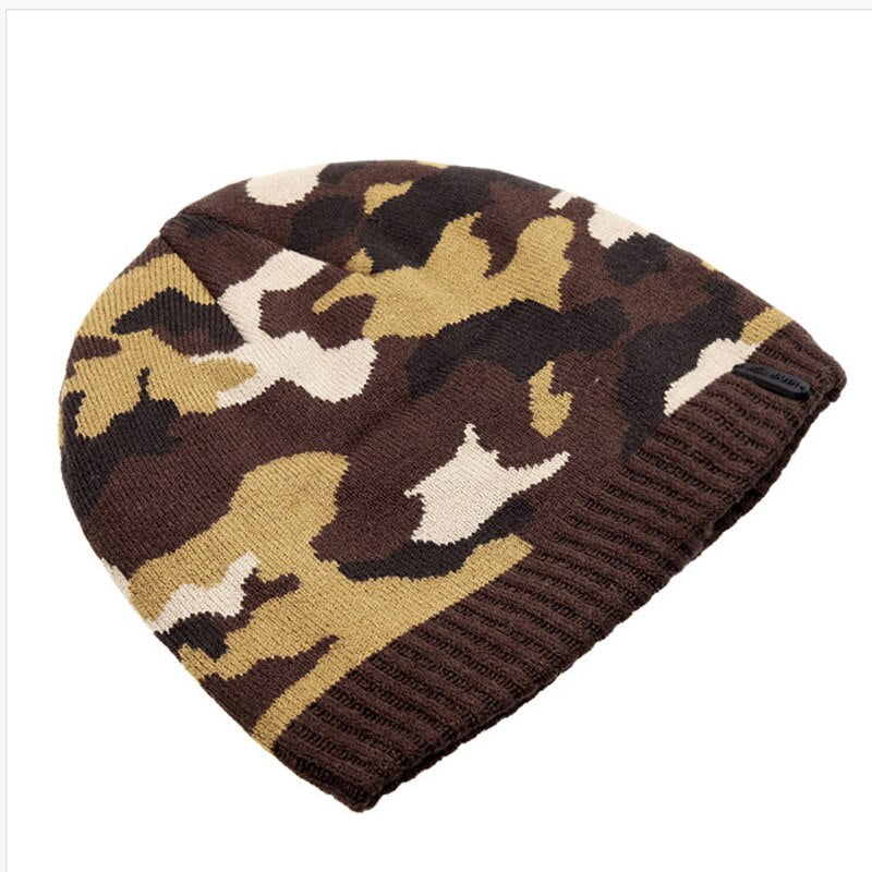 Men's Wool Adjustable Camouflage Pattern Beanies Skullies Caps