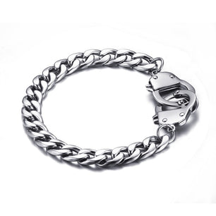 Men's Stainless Steel Lobster Clasp Round Pattern Trendy Bracelet