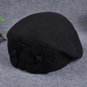 Women's 100% Wool Solid Pattern Casual Wear Trendy Flat Cap