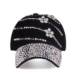 Women's Cotton Adjustable Strap Sun Protection Floral Baseball Cap