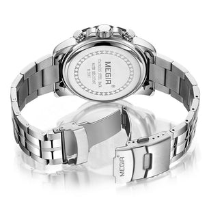 Men's Alloy Folding Clasp Waterproof Quartz Trendy Round Watches