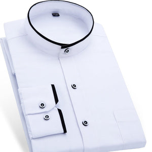 Men's Cotton Full Sleeve Single Breasted Plain Pattern Shirt