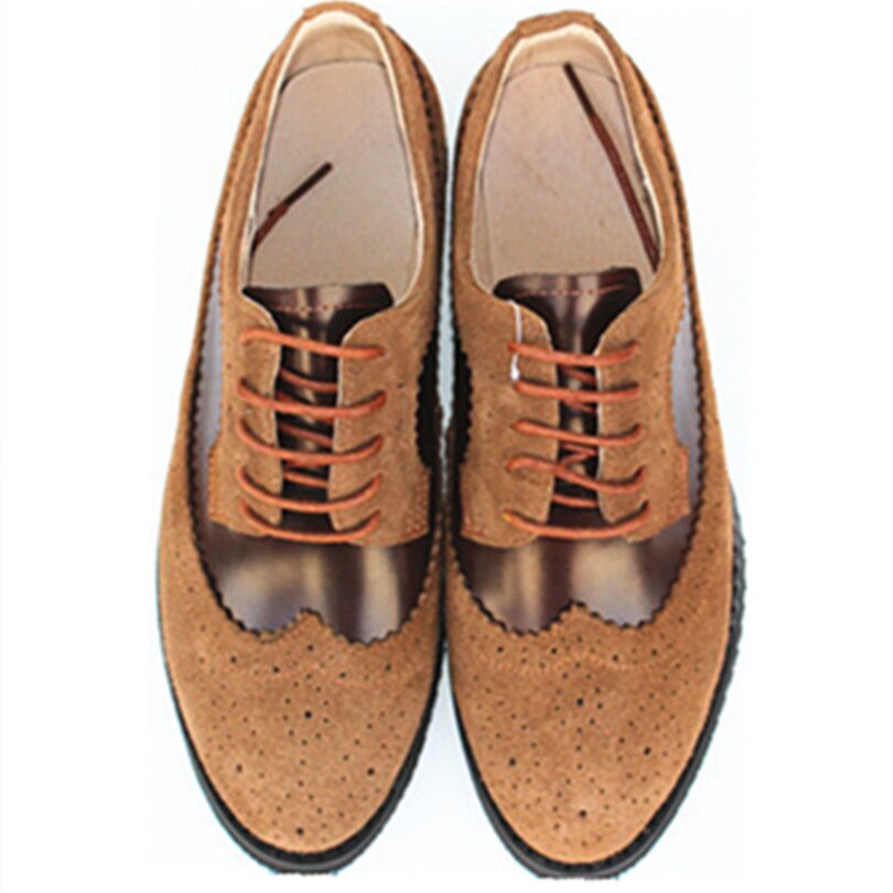 Men's Suede Pointed Toe Lace-Up Breathable Vintage Casual Shoes