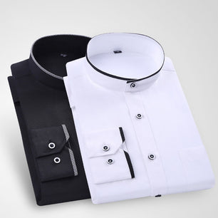 Men's Cotton Single Breasted Full Sleeves Wedding Slim Shirts