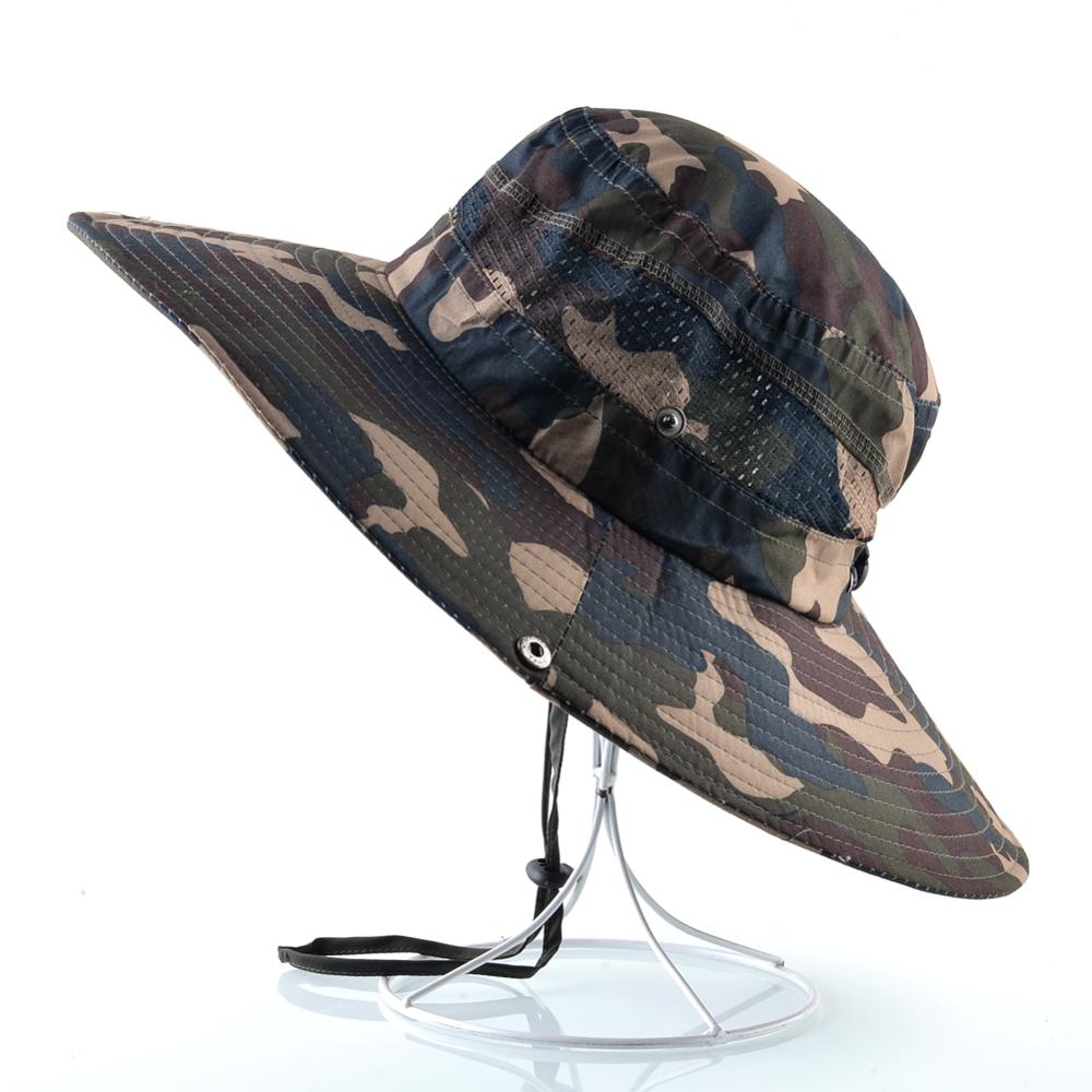 Women's Polyester Sun Protection Camouflage Anti-UV Bucket Hats