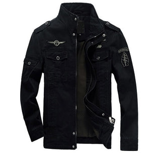 Men's Cotton Full Sleeves Zipper Closure Outerwear Solid Jacket