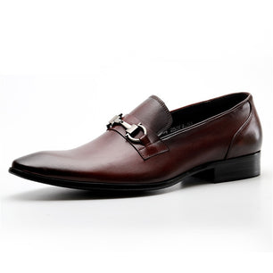 Men's Genuine Leather Pointed Toe Slip-On Closure Formal Shoes