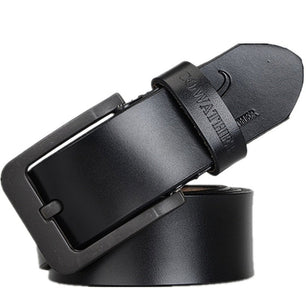 Men's Cowskin Pin Buckle Closure Plain Casual Wear Strap Belts